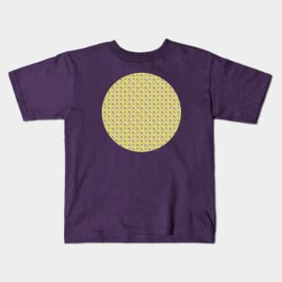 Fine Yellow Daisy Floral Pattern Circle Kids T-Shirt